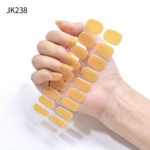 Wholesale Solid Color Nail Sticker 3D <b>Black</b> <b>Polish</b> Stickers OEM Semi-cured Gel Nail Strips Art Nail Wraps - Product Image 1