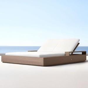 Customization Courtyard Leisure Beach Pool Solid Wood Daybed Furniture Teak Sun Lounger for hotel and Villa - Product Image 2