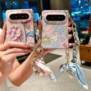 Funda Plegable para Teléfono Celular con Diseño de Flores al Estilo de Pintura al Óleo de Lujo para <span class=keywords><strong>iPhone</strong></span> 18 Duo, Funda Protectora - Product Image 5
