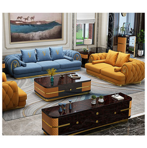 Foshan <span class=keywords><strong>italien</strong></span> moderne canapé de luxe pour la maison en cuir véritable sectionnel 3 2 canapé nordique modulaire bleu salon ensemble de meubles - Product Image 1