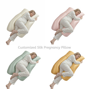 OEM Özelleştirilmiş Dut İpeği U Şeklinde Gebelik Yastığı Büyük Boy Soğutucu İpeksi Hamilelik Yastığı Vücut Yastığı Hamile Kadınlar İçin - Product Image 1