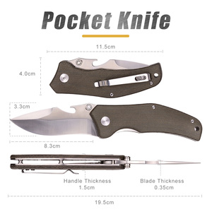 Dao Bán Buôn Dao Sinh Tồn Cắm Trại Bằng Thép OEM D2 Trung Quốc Dao Săn Bắn Bỏ Túi Có Tay Cầm Micarta Chống Trượt - Product Image 3