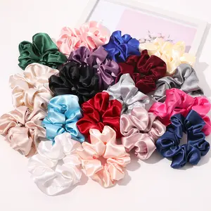 Creative Bright Color Led Light Satin Hair Rings Rope Ponytail Holder Light Up Glowing Hair Scrunchies Accessories