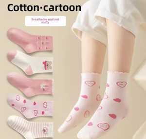 Chaussettes mi-mollet en coton tricoté extensible de haute qualité, absorbant la transpiration, pour garçons, filles et étudiants, collection automne, vente en gros - Product Image 5