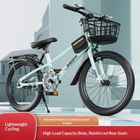 Vélo de montagne avec roues de 20 à 24 pouces pour les élèves du primaire et du collège, cadre en acier au carbone, freins V-brakes doubles, vélo à pédales
