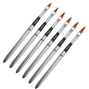 Ensemble de 6 pinceaux à ongles en gel UV détachables, poils en nylon, stylos de peinture et de dessin 3D pour ongles en acrylique, pour la maison et le salon - Product Image 4