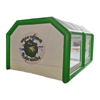 Abri de garage gonflable portable blanc et vert personnalisé, imperméable, pour publicité, idéal pour SUV, MPV, et salons automobiles
