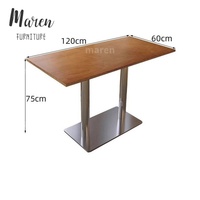 Meubles de café commerciaux, ensemble table et chaises en bois moderne pour restaurant, café, bar, pâtisserie