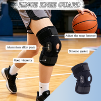 Genouillère de sport unisexe noire en polyester respirant réglable, vente en gros d'usine, toutes saisons, fitness, basketball, course à pied