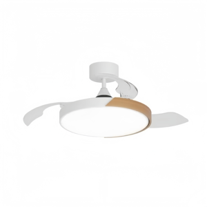 Ventilateur de plafond LED moderne en métal avec moteur DC, 3 pales, télécommande, intensité variable, montage en suspension, blanc chaud 3000K-6000K, 6 vitesses, pour salon - Product Image 1