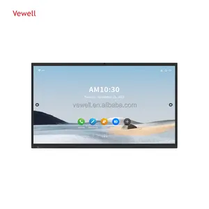 Vewell 75 นิ้วการศึกษาหรือการสนับสนุนการประชุมการปรับแต่ง 2K 4K Hd 87 นิ้วไวท์บอร์ดแบบโต้ตอบสมาร์ทไวท์บอร์ด