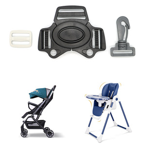 Attaches pour bébé, boucle de poussette en plastique 94 mm x 72 mm, pince de sécurité réglable pour chaise haute et siège auto - Product Image 2