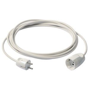3G1+P30 Extension <b>Cable</b> 5M White <b>Power</b> Cord For Indoor Use - Product Image 1