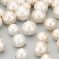 ME23 Lot de 4 Breloques en Perles de Coton Faites à la Main pour Bijoux DIY Femme GUFEATHER avec Pendentif à Capuchon en Acier Inoxydable