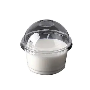 Vật nuôi trong suốt cấp thực phẩm Milkshake món tráng miệng kem gelato Cốc nhựa có nắp đậy 200ml