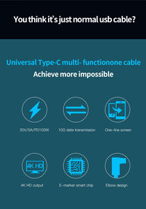 5A 100W USB-C สายเคเบิล6.6ft USB PD ชาร์จเร็ว USB 3.2 Gen2 10Gbps ข้อมูลสำหรับการเชื่อมต่อสถานีฮาร์ดไดรฟ์ <span class=keywords><strong>MacBook</strong></span> Air iPad - Product Image 5