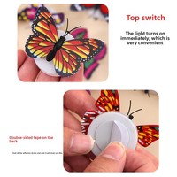 Autocollant mural 3D papillon lumineux LED multicolore, best-seller transfrontalier, décoratif et adhésif