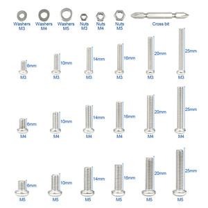 721pcs Stainless Steel <b>Machine</b> <b>Screws</b> Set M3 <b>M4</b> Pan Head Three Combination with Metric System DIN Standard - Product Image 4