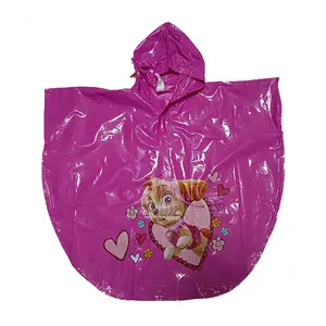卡通印花粉色雨衣男童防雨雨披防水雨衣