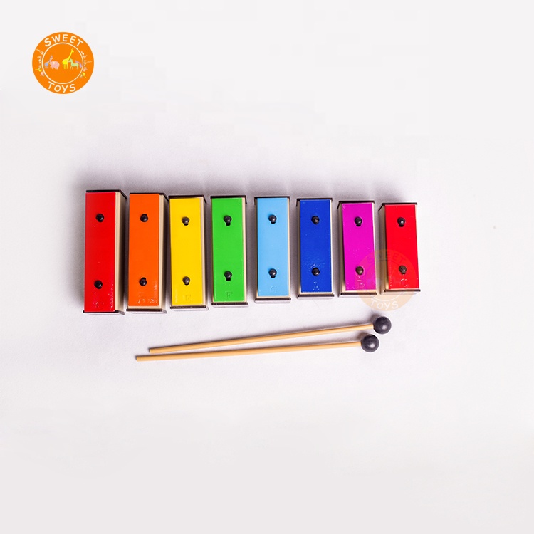 Оптовая продажа, 8 записей, обучающий деревянный детский ксилофон для продажи