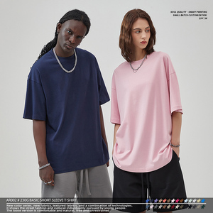T-shirt basique pour homme en coton 100% 280 GSM, col ras du cou, avec logo personnalisé, effet délavé flocon de neige, bords bruts et usés, vente en gros - Product Image 1