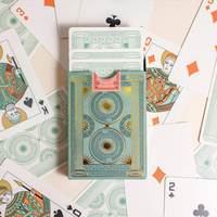 Cartes de poker promotionnelles personnalisées, papier bleu 300 g/m², boîte à rabat, dorure à chaud pour cadeaux de fête