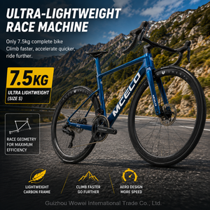 Bicicleta de Carretera Wowei SK02, Completamente de Carbono, 12 Velocidades, Frenos de Disco Hidráulicos Shimano Ultegra Di2, Ruedas de 28 Pulgadas, Ligera, Aerodinámica, para Carreras - Product Image 2