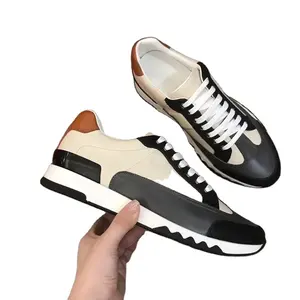 Erkekler kadınlar için yüksek kaliteli ayakkabılar tasarımcı lüks ayakkabı markalar kadınlar için hakiki deri Sneaker yürüyüş tarzı ayakkabı