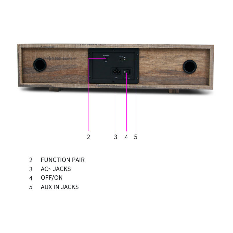 Bluetooth HI-FI Retro 2X15W Speaker Wooden case with Stand · image 4