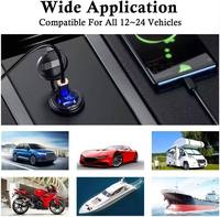 Chargeur Usb pour voiture Qc30 Pd Type C Voltmètre Usb Display QC 18W PD 45W Fast Charge Usbc Charger Socket With Switch