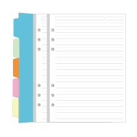 Recharges de papier ligné personnalisées à 6 trous pour classeur A5, papier ligné à 6 anneaux avec séparateurs de classeur