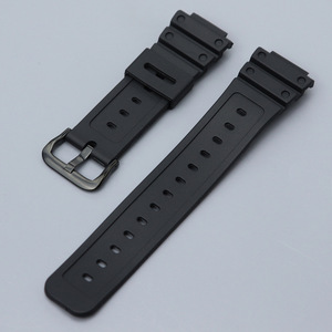 Bracelet de montre de remplacement noir/argent avec boucle 16 mm pour Casio <span class=keywords><strong>Gshock</strong></span> GWM5610 DW5600 DW6900, bracelet en silicone TPU - Product Image 5