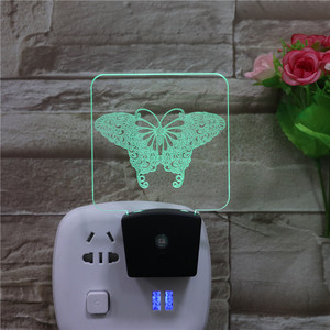 Lampade da notte per animali con Design a farfalla per lampada da parete a LED con sensore di luce Plug-IN per camera da letto per <span class=keywords><strong>bambini</strong></span> - Product Image 2