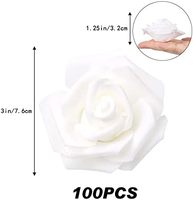 Décorations de fête pour la maison en mousse blanche fausses têtes de fleurs de roses artificielles pour bricolage mariage bébé douche centres de table Arrangement