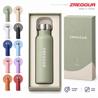 Bouteille d'eau isotherme personnalisée en acier inoxydable de 600 ml avec poignée, logo imprimé, large ouverture, pour coffret cadeau promotionnel