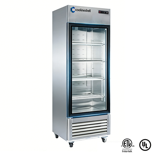 Commercial Luxury Kitchen Upright Refrigerator Freezer 201/304 Stainless Steel Air Cooling Freestanding Digital Control
