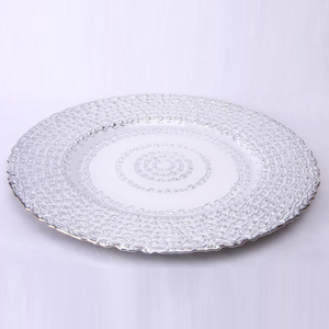 OEM/ODM 13in <strong>Silver</strong> Charger <strong>Plates</strong> Wedding Large Size Table Chargers <strong>Plates</strong> Wedding Gold <strong>Silver</strong> Beaded Charger <strong>Plates</strong> - Product Image 1