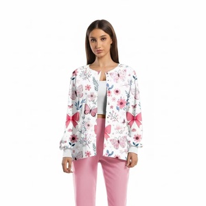 เสื้อสครับแพทย์แขนยาวพิมพ์ลายใหม่พร้อมส่ง ยูนิเซ็กซ์ ผ้าแห้งเร็ว อุ่นสบาย ยืดหยุ่นได้ดี ผ้าด็อบลี่ สแปนเด็กซ์ ไซส์ XL - Product Image 2