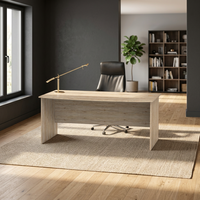 Bureau de direction en bois Furnizone au design moderne 1361 – Prix usine, table d'écriture durable, couleurs personnalisables, fixation au sol