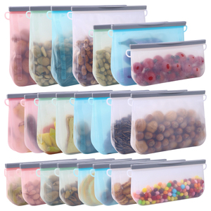 Sacs de conservation alimentaire en silicone de qualité supérieure, réutilisables, multi-usages, étanches, sans BPA, avec impression de logo personnalisée - Product Image 1