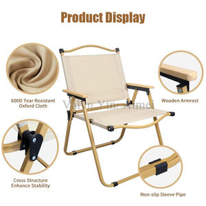 كرسي صيد وترحال خارجي محمول للشاطئ قابل للطي مصنوع من المعدن ومزود بمسند للذراع - Product Image 3