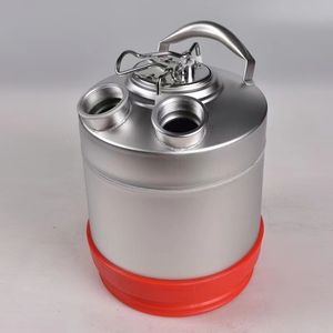 Récipient <span class=keywords><strong>de</strong></span> nettoyage en acier inoxydable à fond en caoutchouc rouge 10L avec 2 raccords échangeables contre <span class=keywords><strong>de</strong></span> la bière - Product Image 1