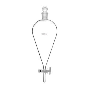 กรวยแก้วบอโรซิลิเกต 1000 มล. ข้อต่อ 24/29 พร้อมก๊อก PTFE สำหรับการแยกสารเคมี - Product Image 4