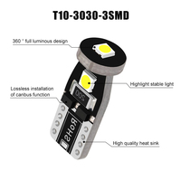 RCJ lumières LED W5W Canbus LED 194 168 T10 3030 3SMD lampes intérieures de voiture Auto ampoule LED Canbus T10 LED lumières intérieures