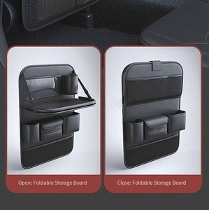 Organisateur de siège arrière de voiture avec support pour tablette, 6 poches de rangement, plateau pliable, protège-dossier de siège, accessoires de voyage - Product Image 4