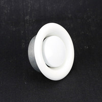 FK021 Vanne à disque d'alimentation en air en fer thermolaqué de 4 pouces, diffuseur d'air rond pour système de ventilation de climatisation, tête de conduit de 100 mm