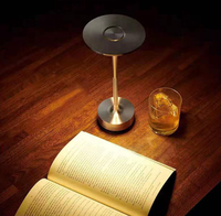 Lampe de table LED rechargeable par USB, étanche IP54, ronde, pour restaurant, bar, batterie 5200 mAh, variateur tactile, lampe de bureau
