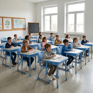 High Quality Modern Metal Children Student Height Adjustable Single Seat Desk <b>Chair</b> for School Commercial Use SONGYE Brand 1 - Product Image 3