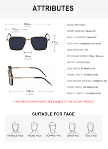 Partagas bán buôn thời trang hợp thời trang thiết kế biểu tượng tùy chỉnh kim loại vuông Punk phong cách UV400 Shades Sun Glasses <span class=keywords><strong>Sunglasses</strong></span> For Men - Product Image 6