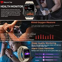 Jam Tangan Pintar Pria Pelacak Kebugaran Android/iPhone Tekanan Darah/Denyut Jantung/Tidur 100 Mode Olahraga IP68 1.96" HD 420mAh 2